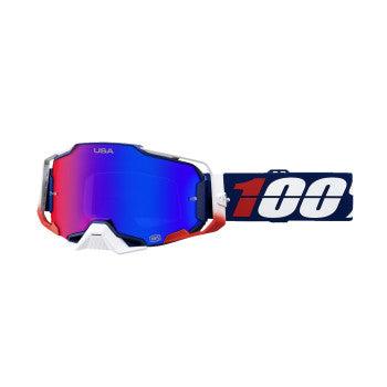 100% Armega Goggles - 50003-00008 - MX of Nations - HiPER Red/Blue Mirror Lens