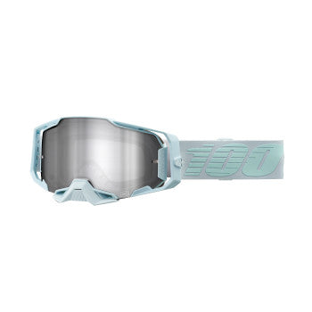 100% Armega Motocross Goggles 50005-00018 Fargo Silver Flash Mirror 