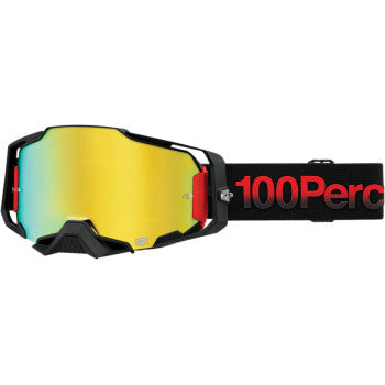 100% Armega Motocross Goggles 50005-00014 Tzar - Gold Mirror Lens