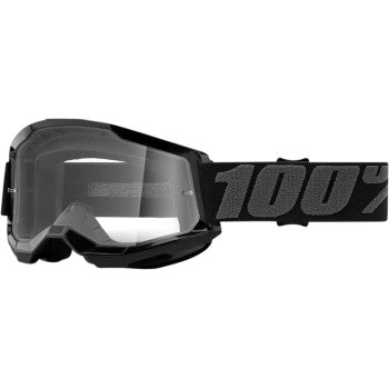 100% Strata 2 Goggles - Black / Clear Lens - Adult 50027-00001
