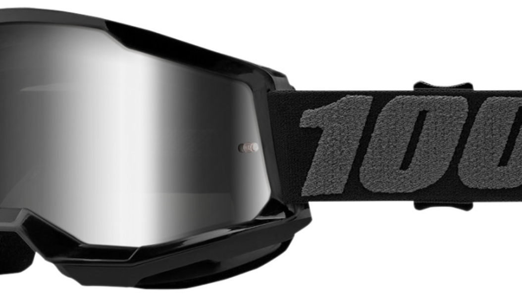 100% Strata 2 Goggles - Black / Silver Mirror Lens - Adult 50421-252-01
