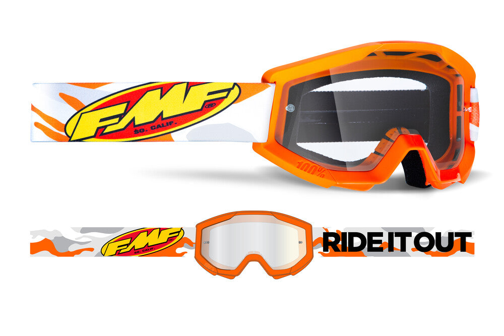 FMF Vision Powercore Youth Goggle Assault Grey Camo Clear Lens - F-50055-00001