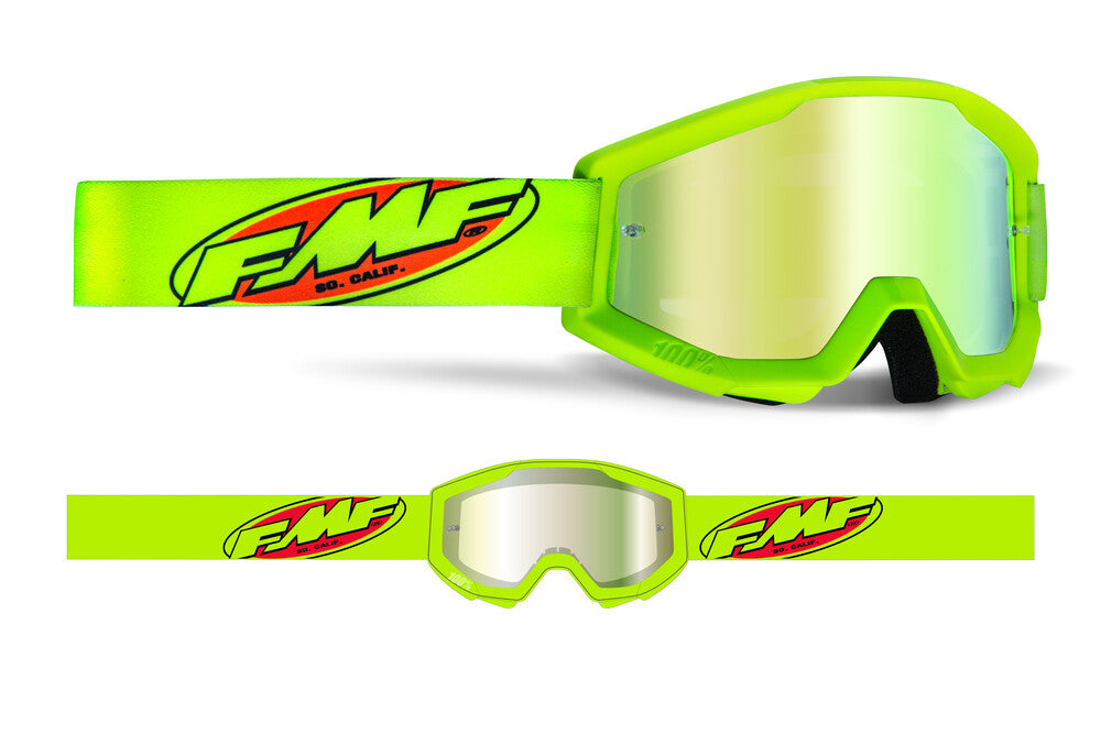 FMF Vision Powercore Youth Goggle Core Yellow Mirror Gold Lens F-50055-00003