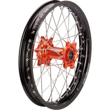 Moose Racing SX-1 Complete Wheel - Rear - Black Wheel / Blue Hub - 18"x2.15" - 2013-2022 KTM 125-450