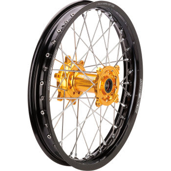 Moose Racing SX-1 Complete Wheel - Rear - Black Wheel/Gold Hub - 19"x2.15" - Suzuki RM-Z250 / RM-Z450 0204-0627