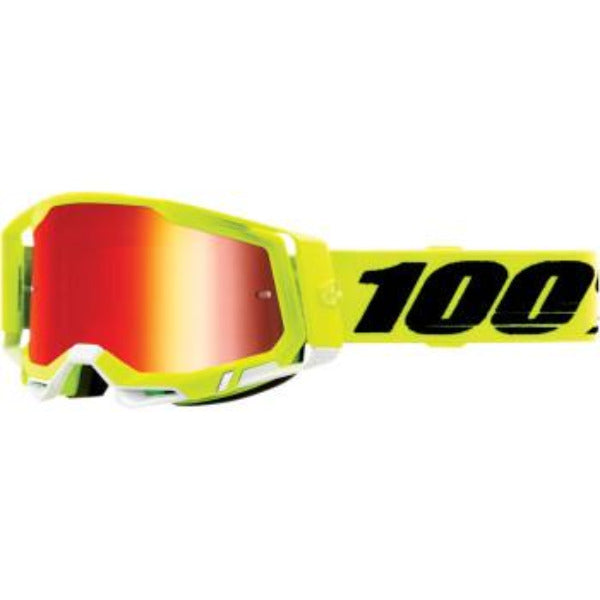 100% Racecraft2 Goggles Fluo Yellow - Red Mirror - Adult 50121-251-04