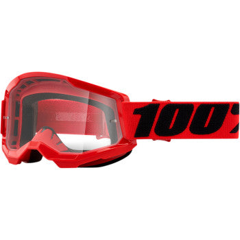 100% Strata 2 Goggles - Red / Clear Lens - Youth 50031-00004