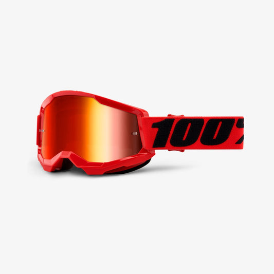 100% Strata 2 Goggles Red - Red Mirror Lens - Adult - 50421-251-03