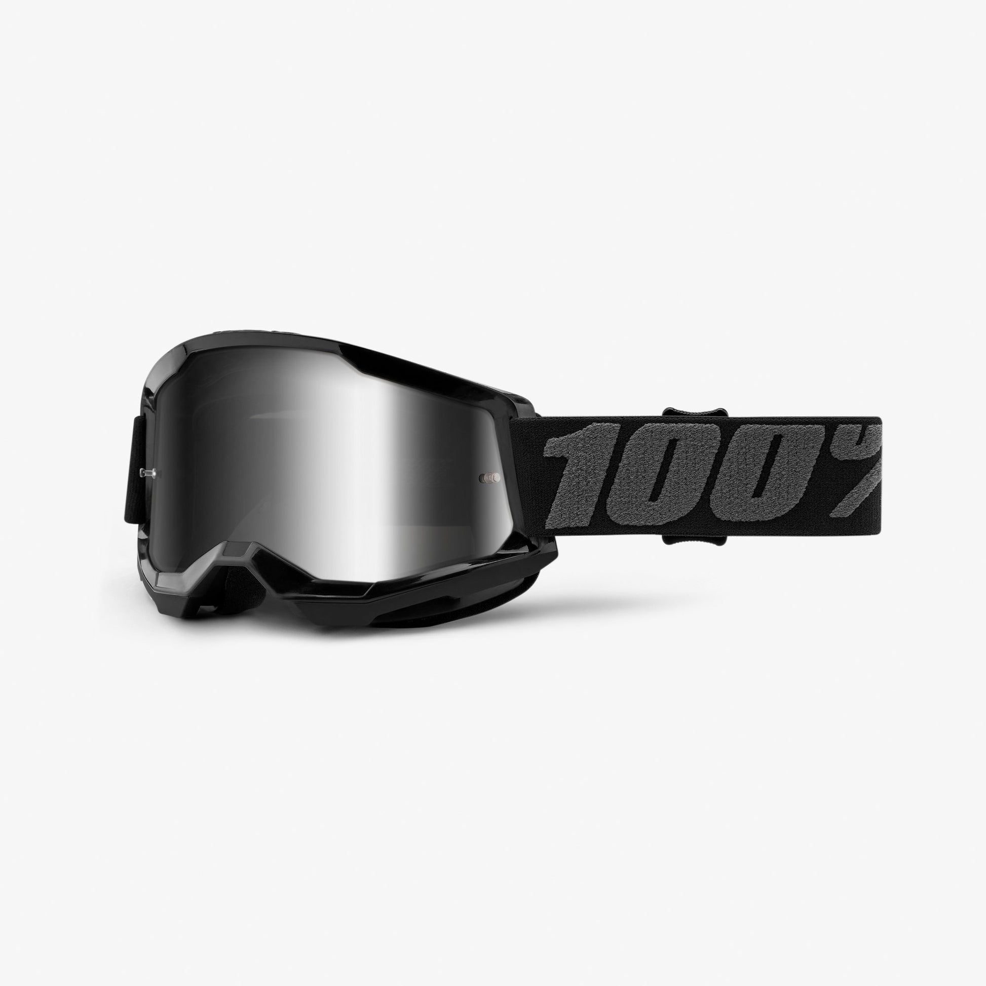 100% Strata 2 Goggles - Black / Silver Mirror Lens - Adult 50421-252-01