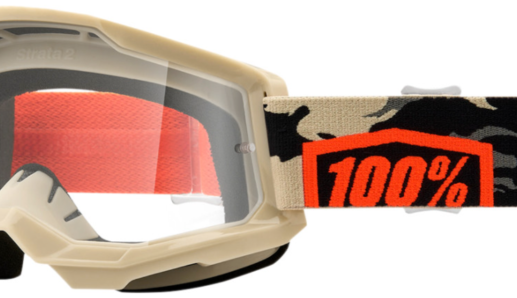 100% Strata 2 Goggles - Kombat / Clear Lens - Adult 50027-00007