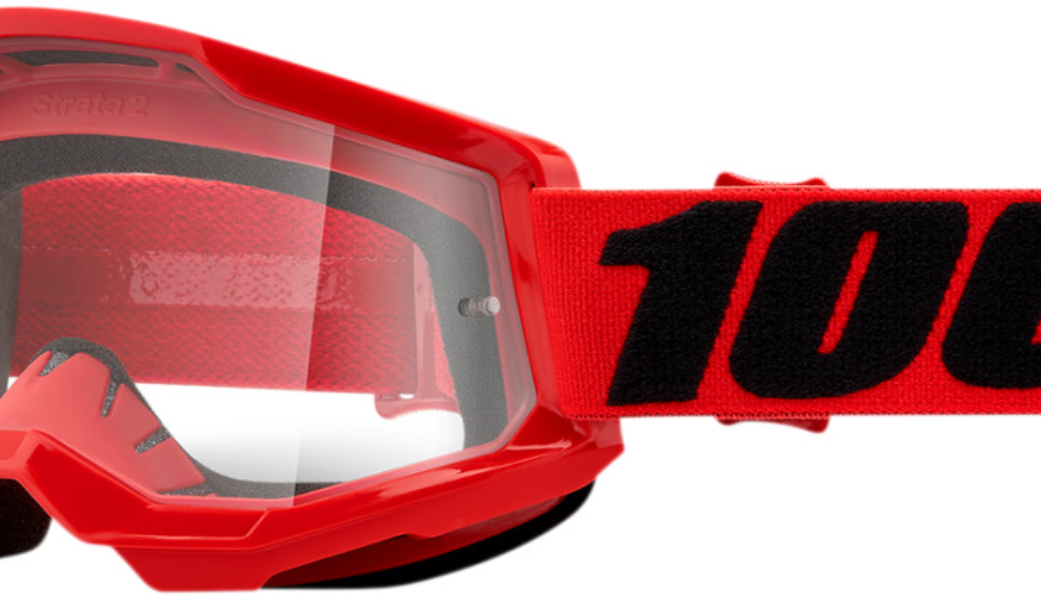 100% Strata 2 Goggles Red Clear Lens Adult - Adult 50027-00001