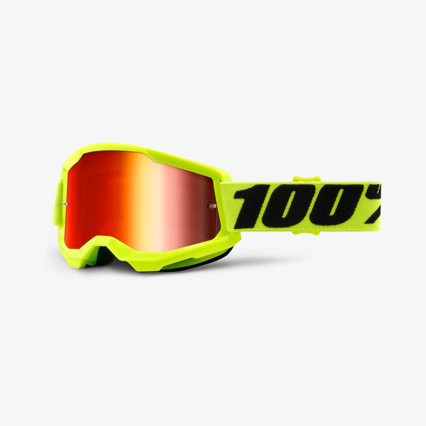100% Strata 2 Goggles Yellow - Red Mirror Lens - Youth - 50421-251-04