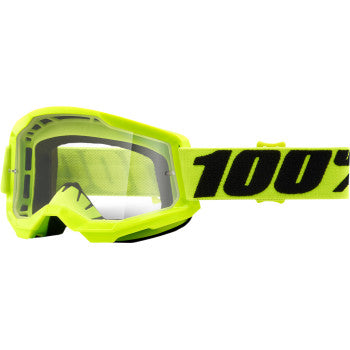 100% Strata 2 Goggles - Yellow / Clear Lens - Adult 50027-00003
